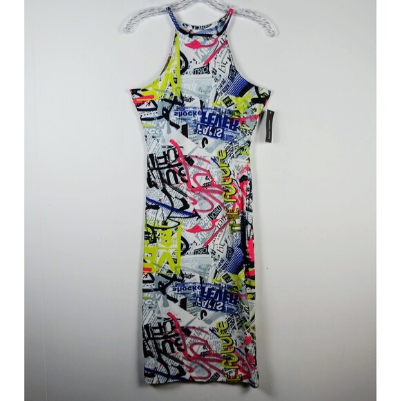 Graffiti Print Dress Sleeveless Tank Dress Women Size M By New Look NWT - Picture 1 of 6